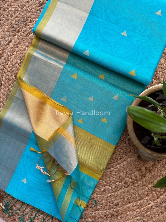  Zari Triangle Butti Maheshwari Saree