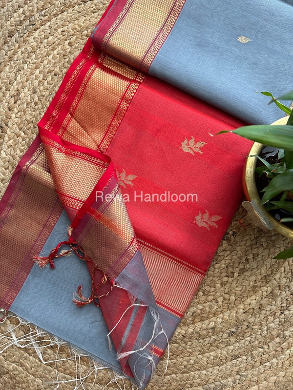  Butta Butti Zari Border Maheshwari Saree