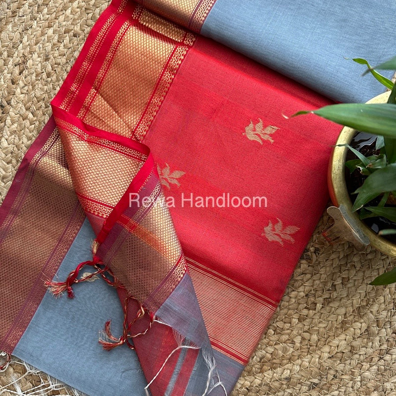  Butta Butti Zari Border Maheshwari Saree