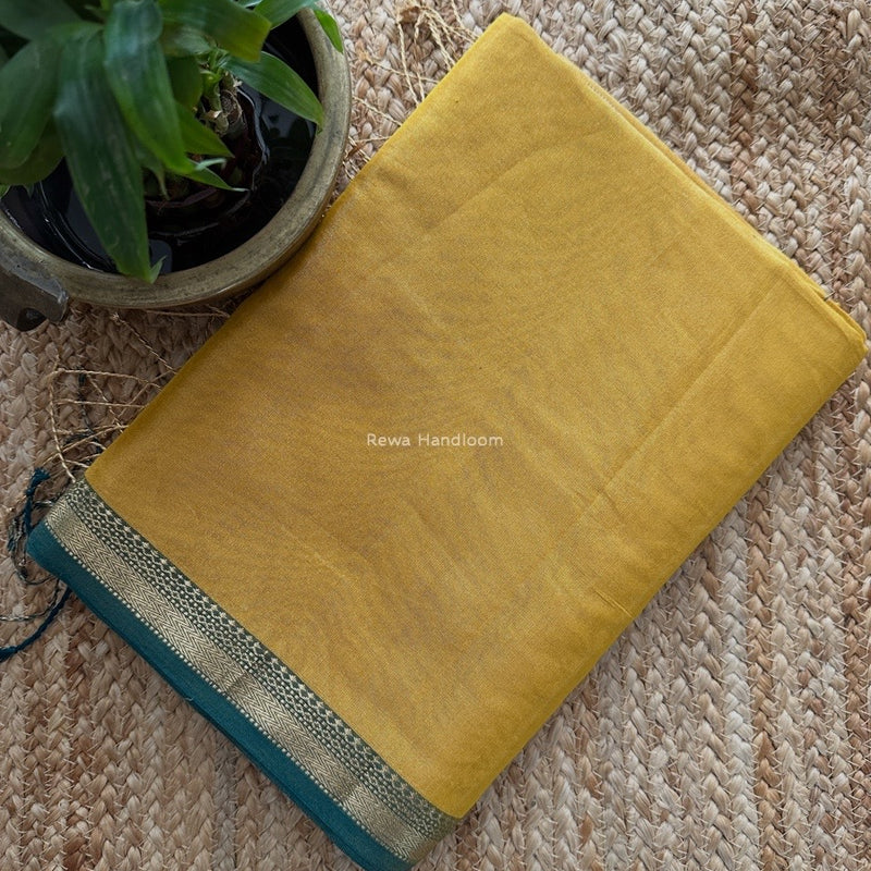 Maheshwari Yellow Tissue Silk Saree TB020