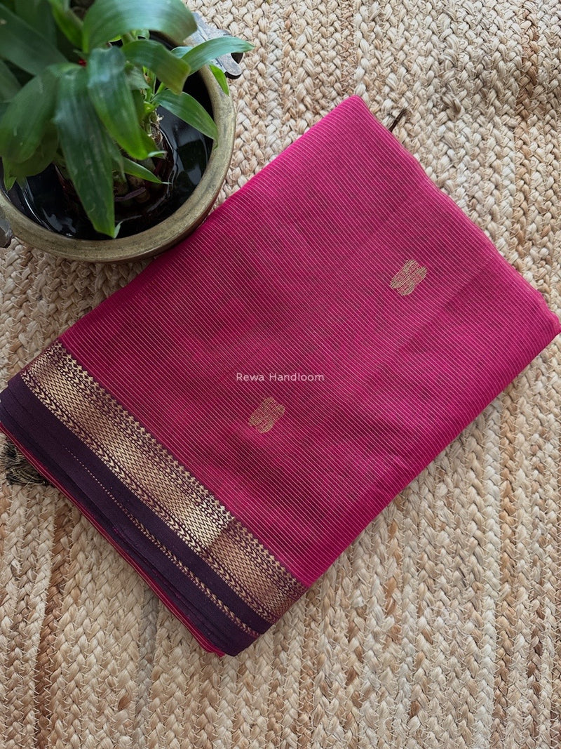 Maheshwari Rani Pink Tissue Butti Saree NFBS01