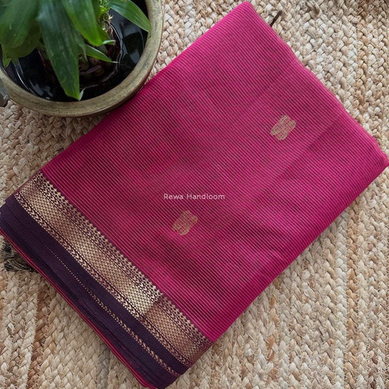 Maheshwari Rani Pink Tissue Butti Saree NFBS01