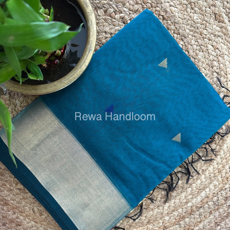 Rama Green Zari Butti Maheshwari Saree SB0109