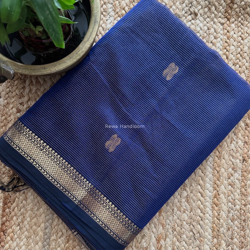 Maheshwari Blue Tissue Butti Saree NFBS04
