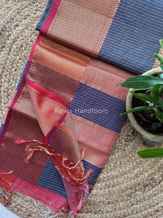 Maheshwari Zari Skirt Checks Saree