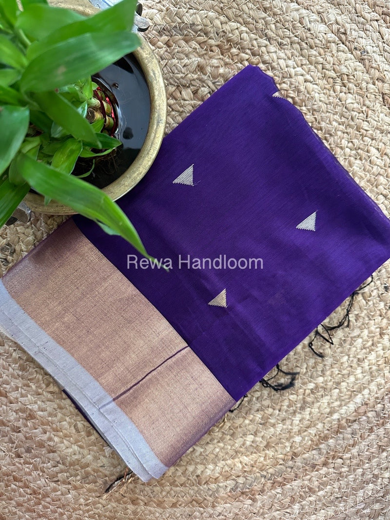 Purple Zari Butti Maheshwari Saree SB0115