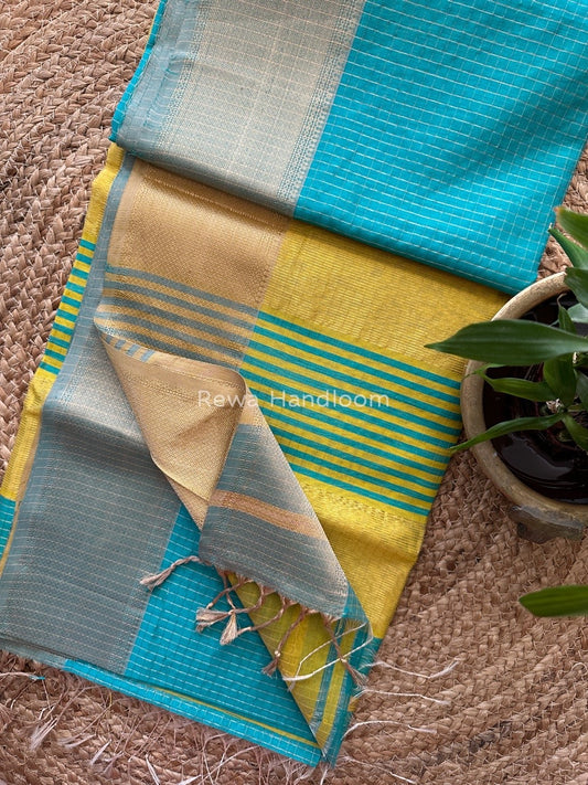 Maheshwari Zari Skirt Checks Saree