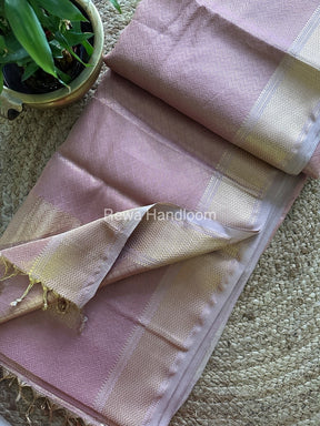 Maheshwari Peach Pink 4 Pedal Tissue Saree FBS017