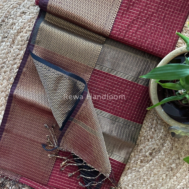 Maheshwari Zari Skirt Checks Saree