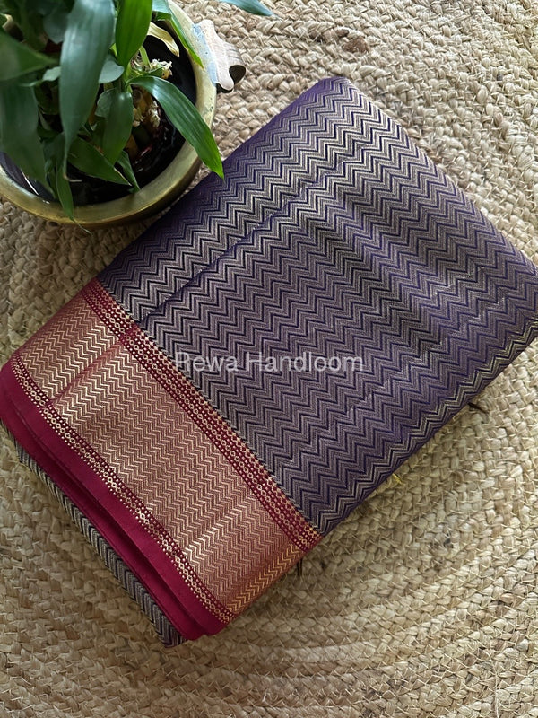 Maheshwari Purple 4 Pedal Tissue Saree FBS019