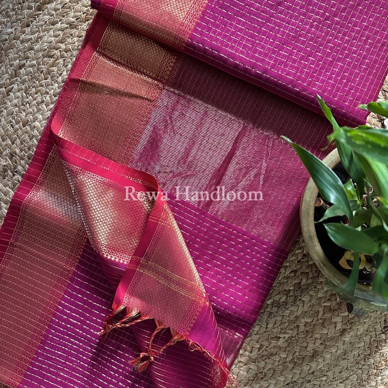 Maheshwari Zari Checks Saree