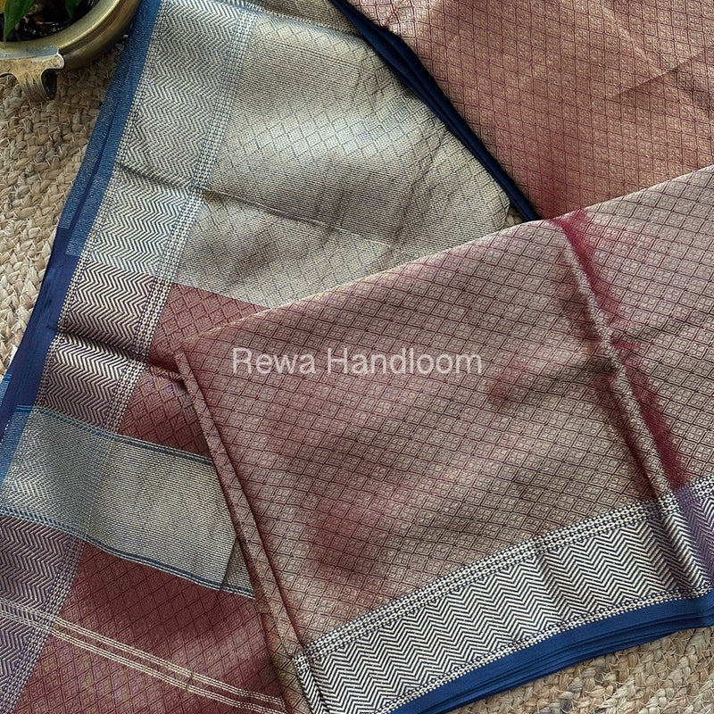 Maheshwari Maroon 4 Pedal Tissue Saree FBS08