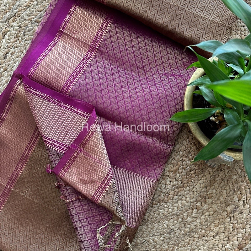 Maheshwari Maroon 4 Pedal Tissue Saree FBS010