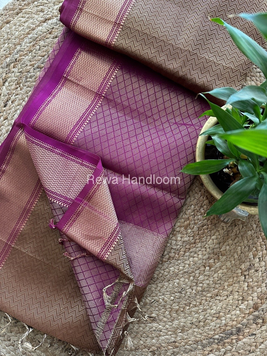 Maheshwari Maroon 4 Pedal Tissue Saree FBS010