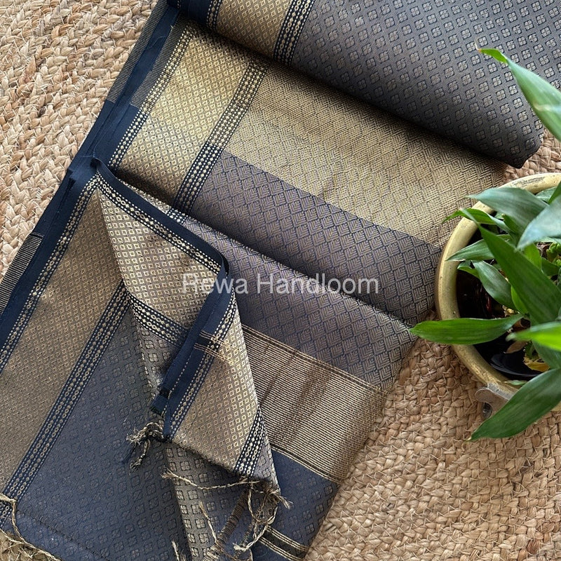 Maheshwari Black 4 Pedal Tissue Saree FBS07