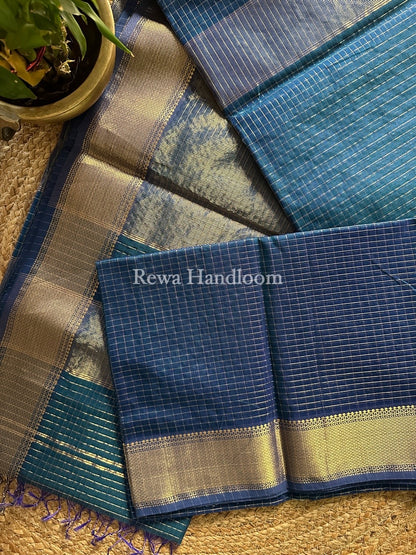 Maheshwari Morpankhi Zari Checks Saree ZCHX196