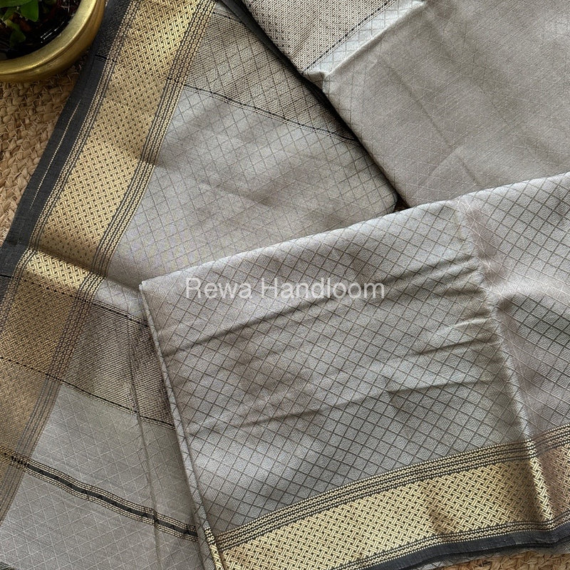 Maheshwari Grey 4 Pedal Tissue Saree FBS03