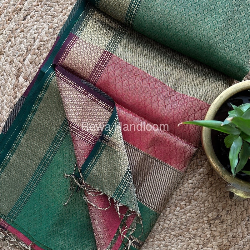 Maheshwari Green 4 Pedal Tissue Saree FBS011