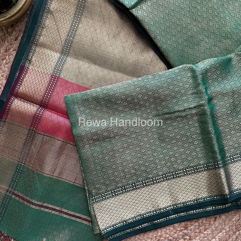 Maheshwari Green 4 Pedal Tissue Saree FBS011