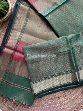 Maheshwari Green 4 Pedal Tissue Saree FBS011