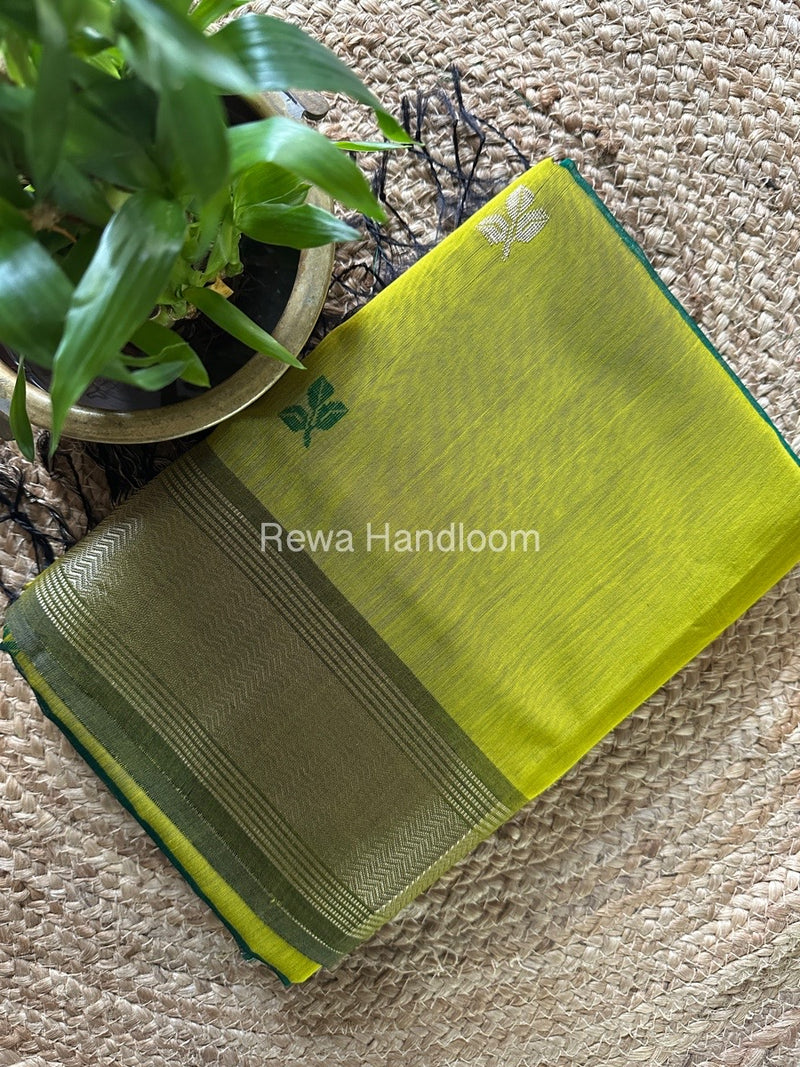 Maheshwari Mehendi Green Resham Thread Butti Saree RBS80