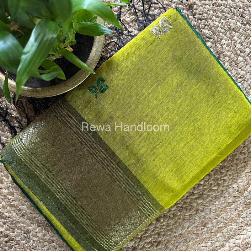 Maheshwari Mehendi Green Resham Thread Butti Saree RBS80