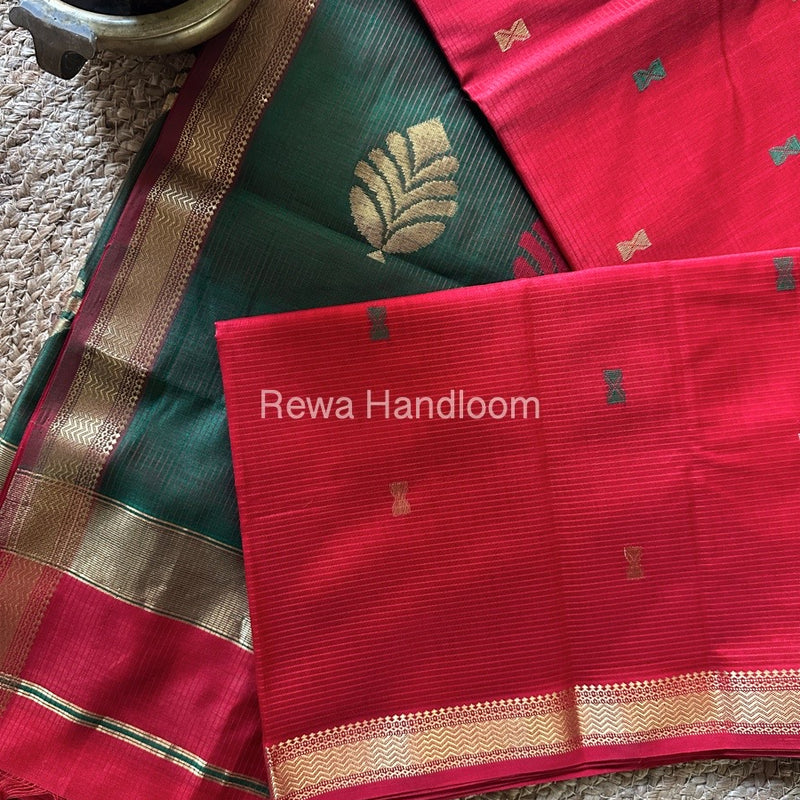  Butta Pallu Zari Border Maheshwari Saree