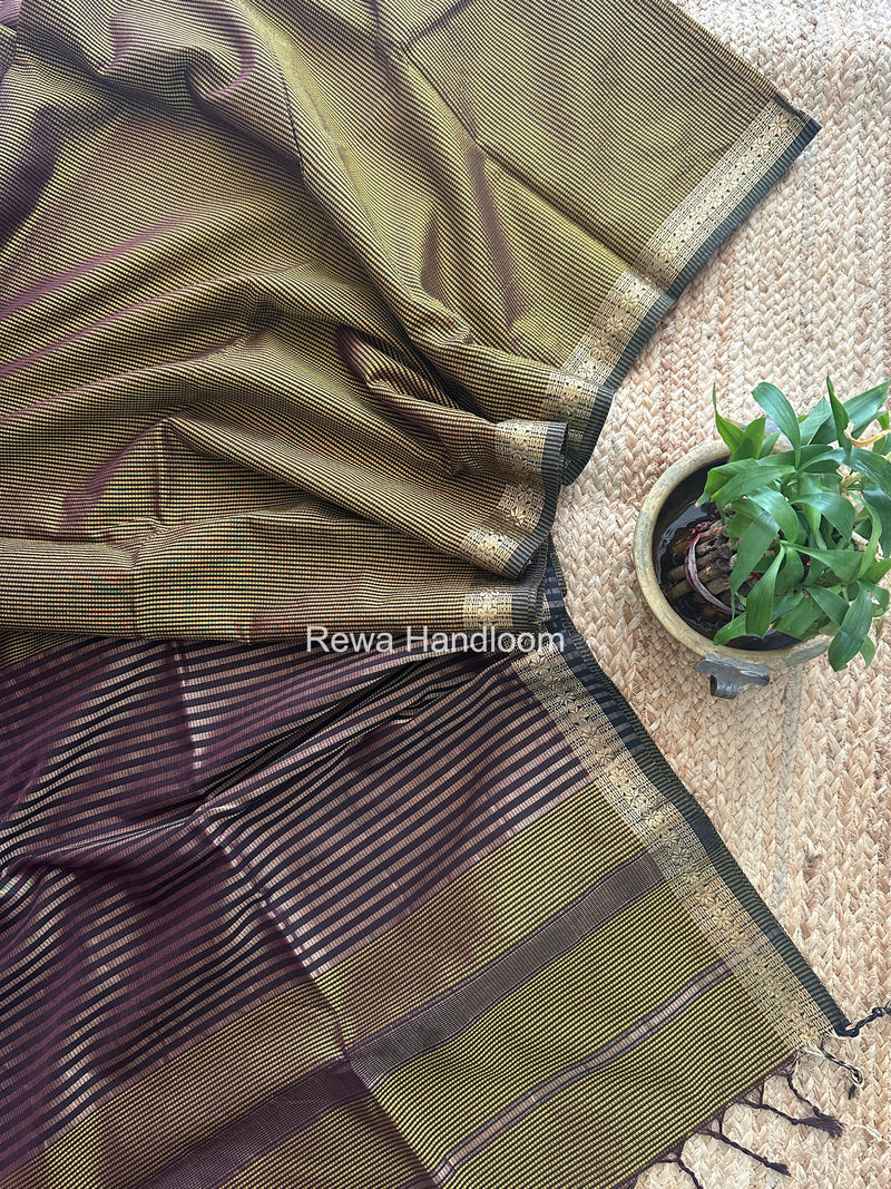 Maheshwari Yellow Garbha Reshami Silk Saree GS327
