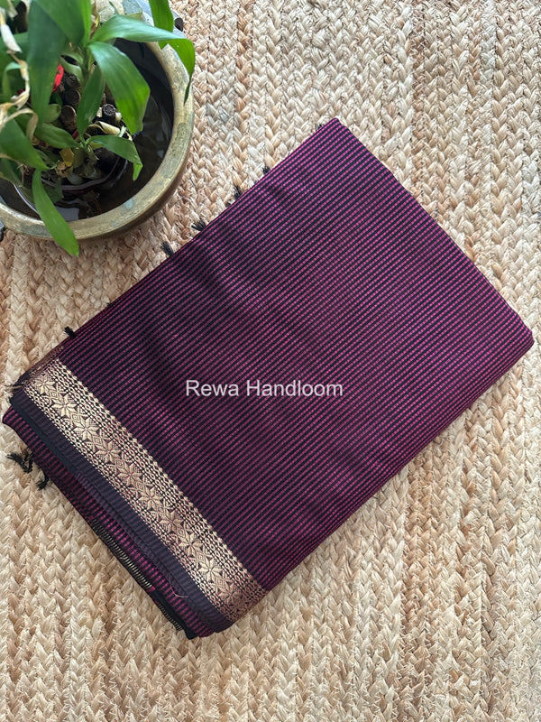 Maheshwari Magenta Garbha Reshami Silk Saree GS328