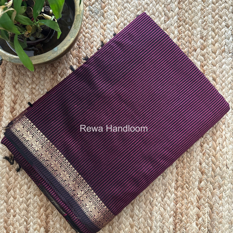 Maheshwari Magenta Garbha Reshami Silk Saree GS328