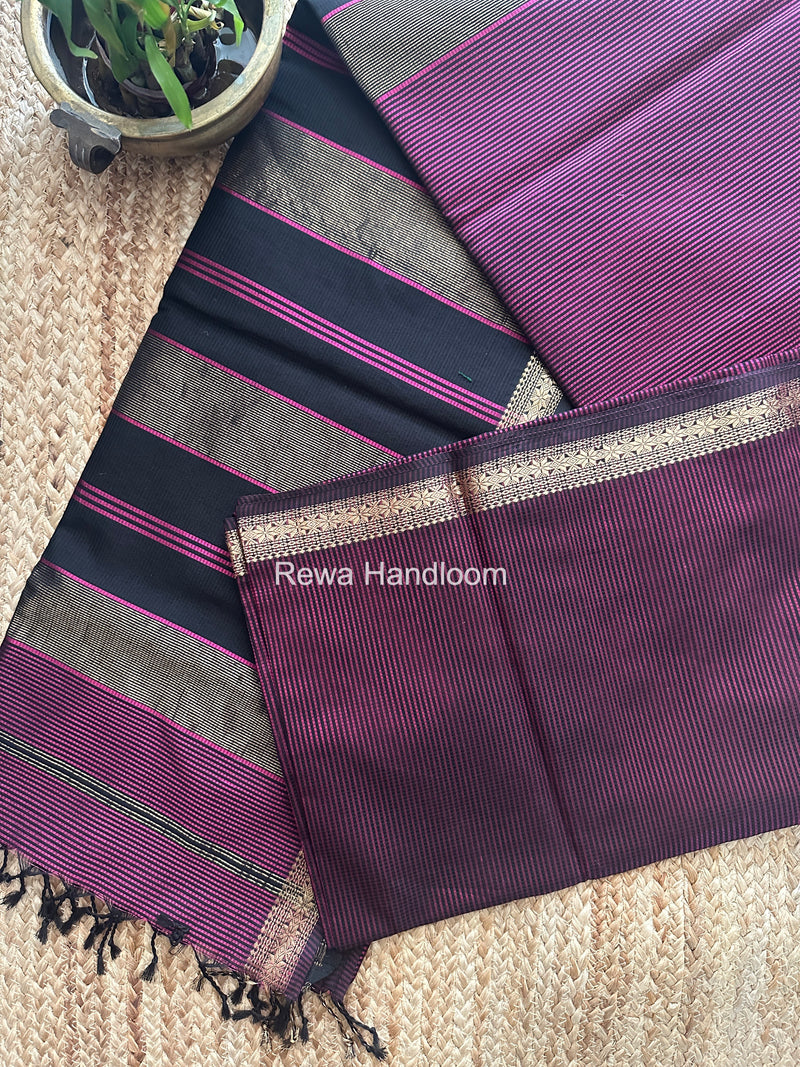 Maheshwari Magenta Garbha Reshami Silk Saree GS328