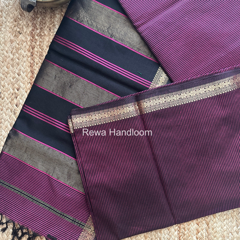 Maheshwari Magenta Garbha Reshami Silk Saree GS328