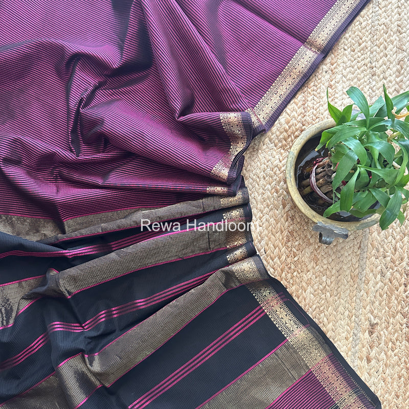 Maheshwari Magenta Garbha Reshami Silk Saree GS328