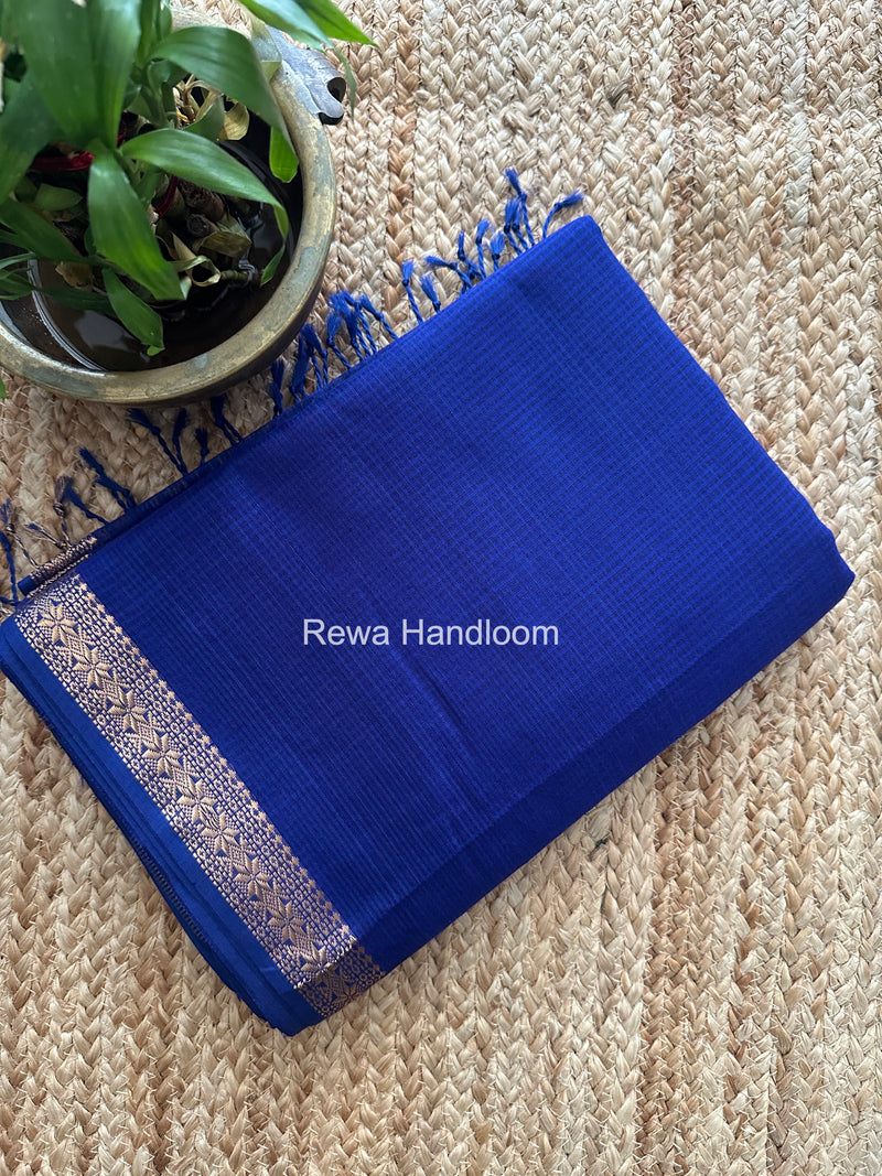 Maheshwari Blue Garbha Reshami Silk Saree GS324