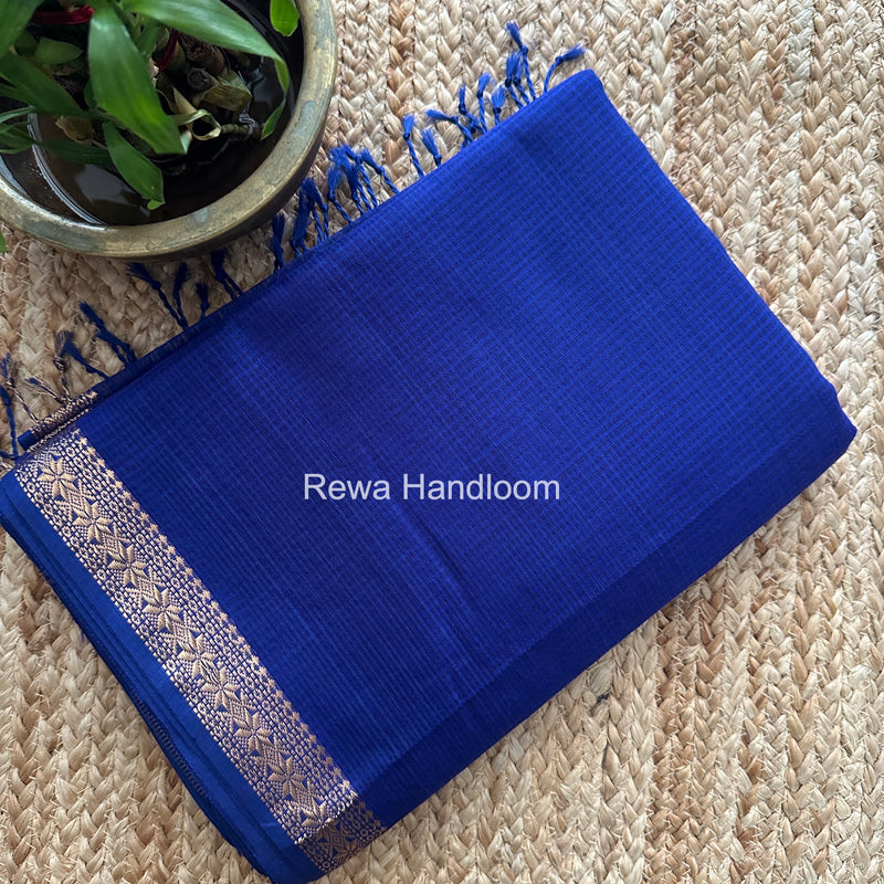 Maheshwari Blue Garbha Reshami Silk Saree GS324