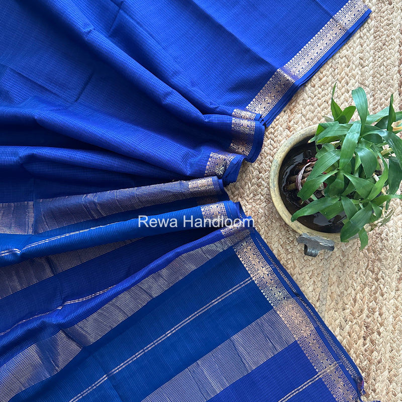Maheshwari Blue Garbha Reshami Silk Saree GS324