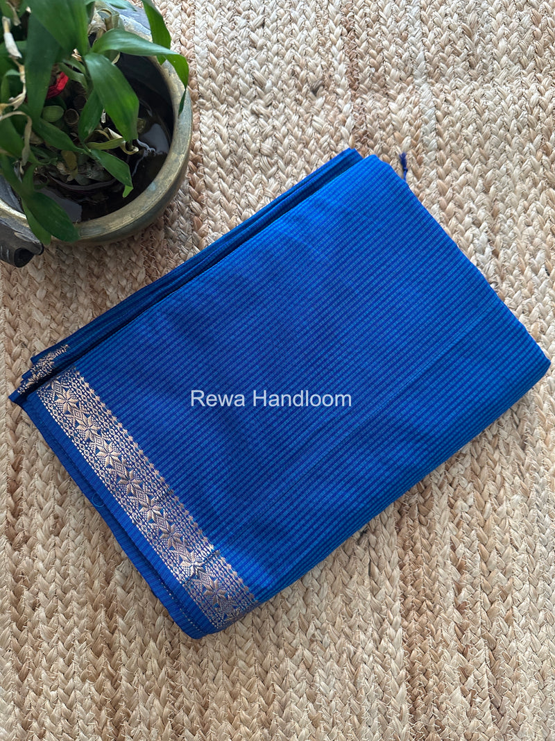 Maheshwari Blue Garbha Reshami Silk Saree GS321