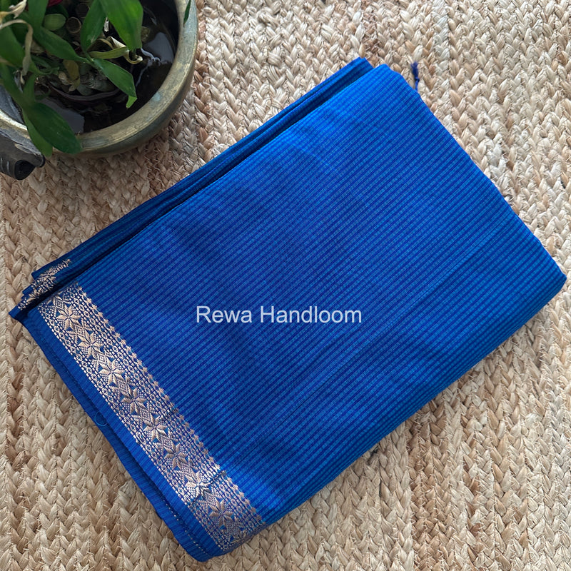 Maheshwari Blue Garbha Reshami Silk Saree GS321