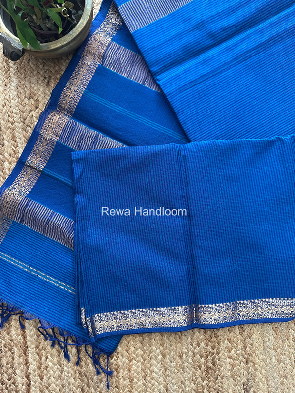 Maheshwari Blue Garbha Reshami Silk Saree GS321