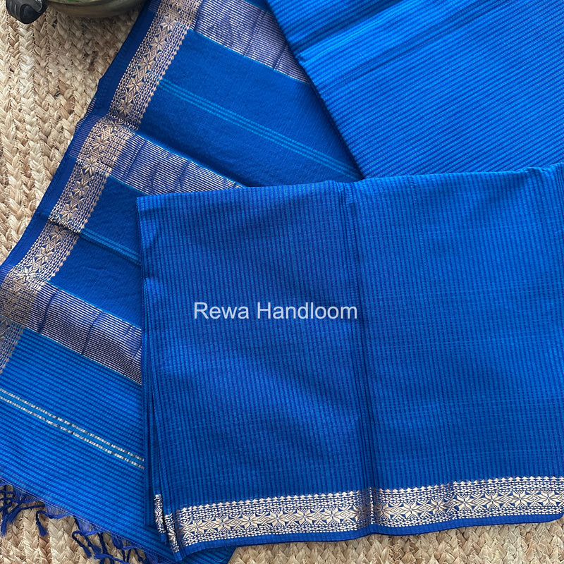Maheshwari Blue Garbha Reshami Silk Saree GS321