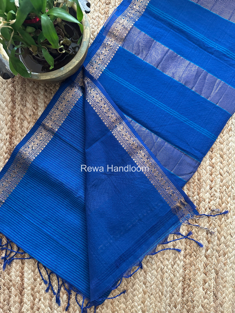 Maheshwari Blue Garbha Reshami Silk Saree GS321