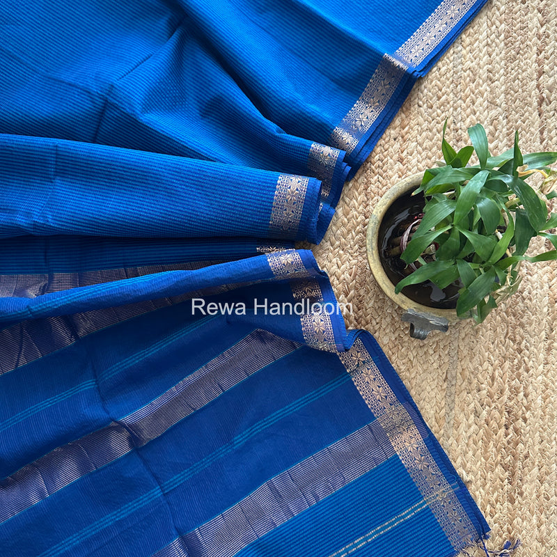 Maheshwari Blue Garbha Reshami Silk Saree GS321