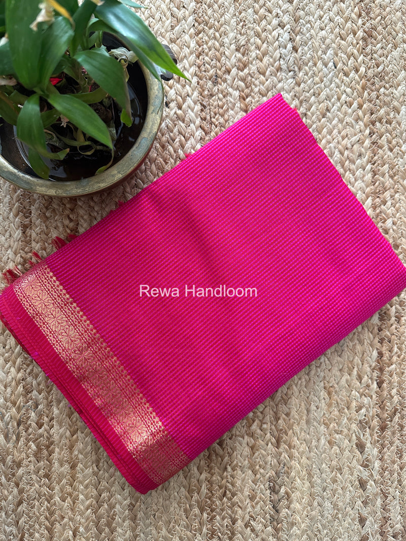 Maheshwari Pink Garbha Reshami Silk Saree GS325