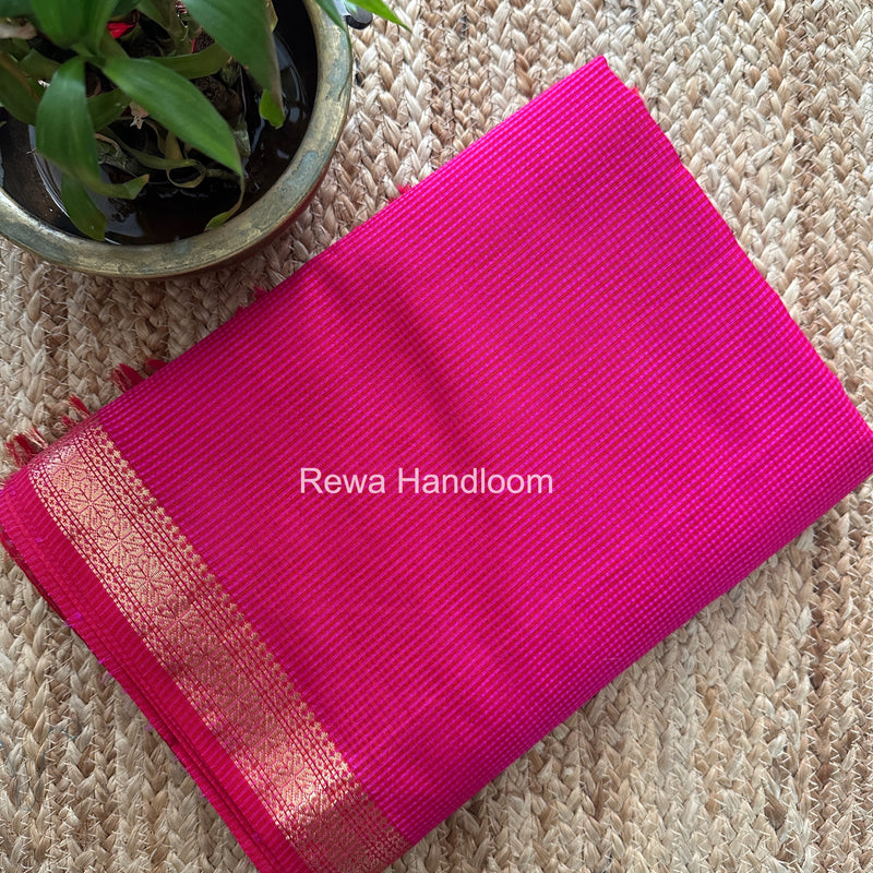 Maheshwari Pink Garbha Reshami Silk Saree GS325
