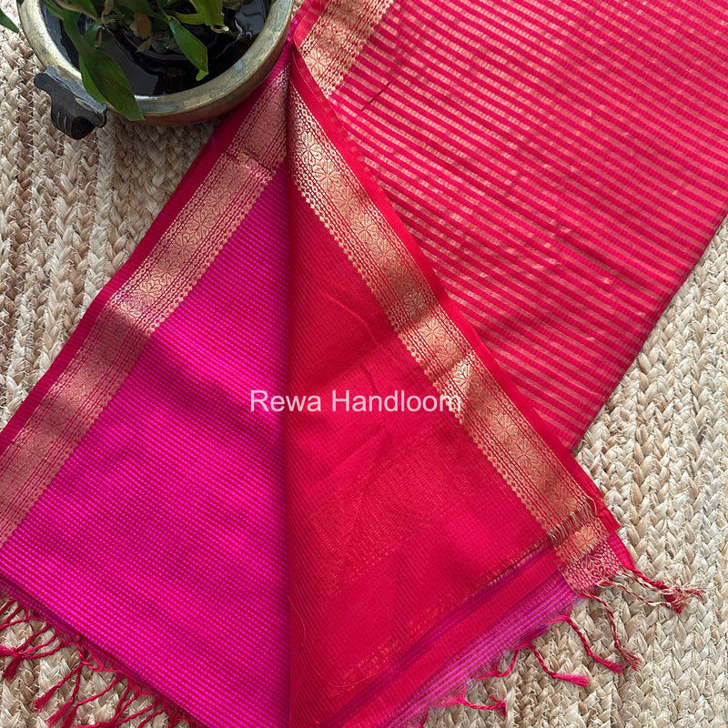 Maheshwari Pink Garbha Reshami Silk Saree GS325