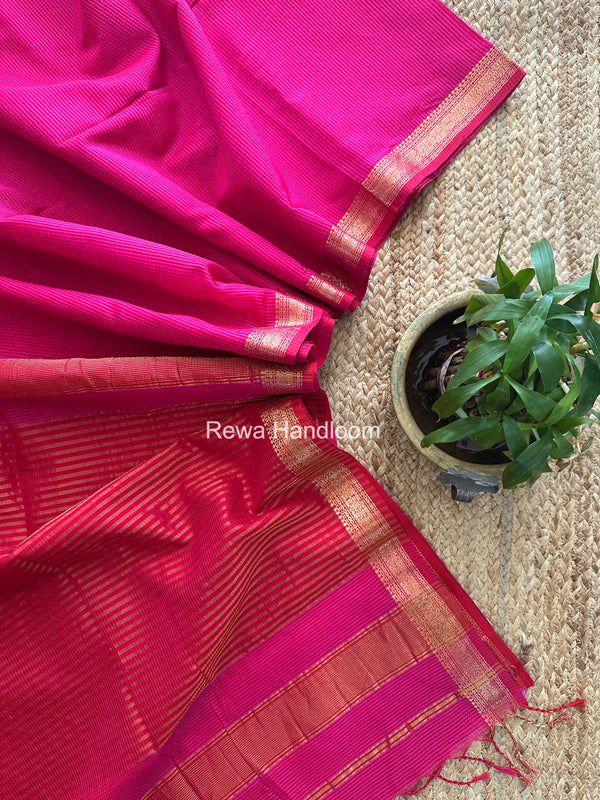 Maheshwari Pink Garbha Reshami Silk Saree GS325
