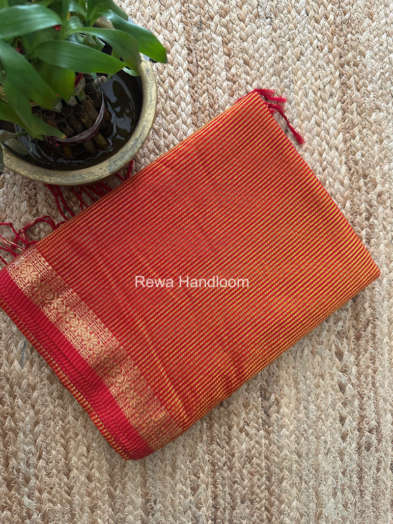 Maheshwari Yellow Garbha Reshami Silk Saree GS331