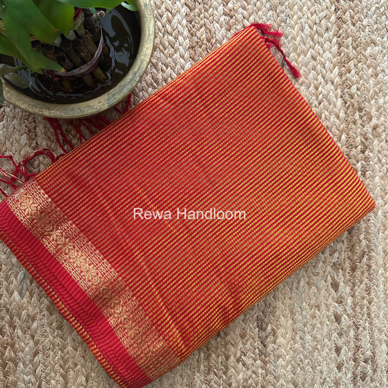 Maheshwari Yellow Garbha Reshami Silk Saree GS331