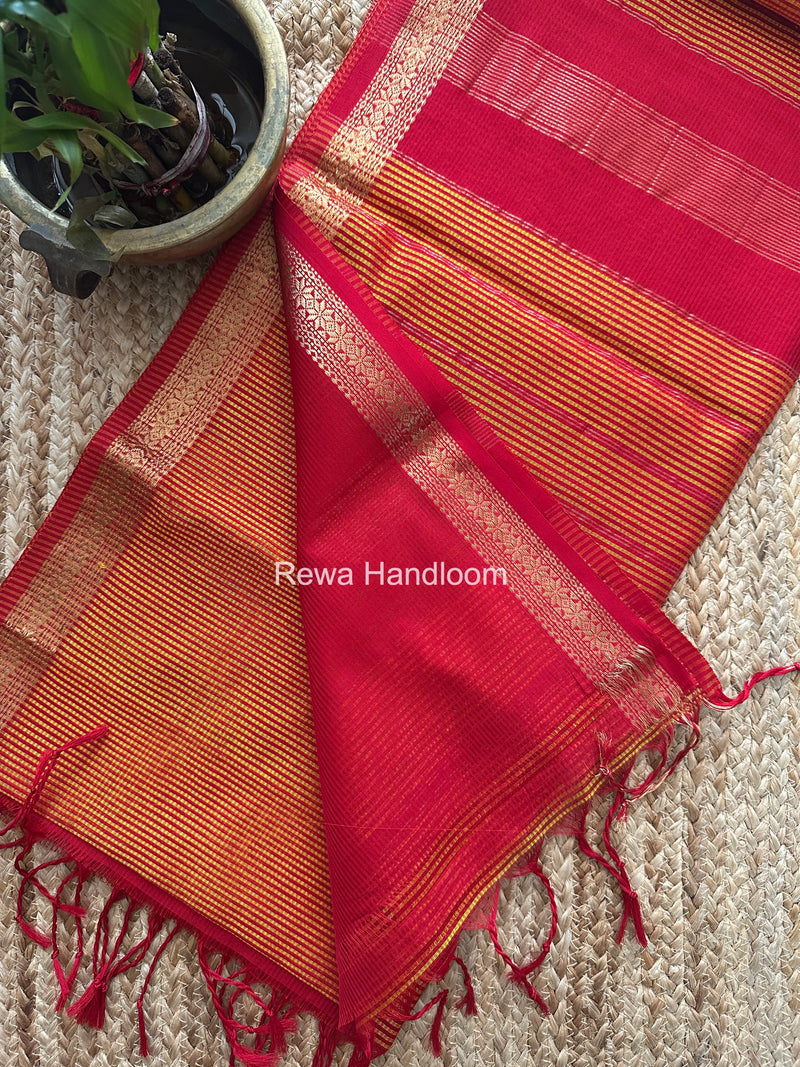 Maheshwari Yellow Garbha Reshami Silk Saree GS331