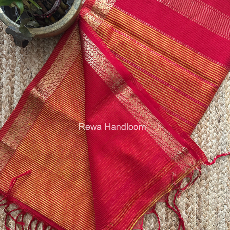 Maheshwari Yellow Garbha Reshami Silk Saree GS331